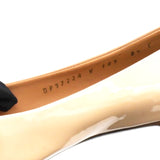 Salvatore Ferragamo Varina Bow Ballet in Nude Patent Leather Brown Flesh Size 8.5/39.5 