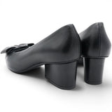 Salvatore Ferragamo Viva Black Leather Pumps Size 6.5/37.5 