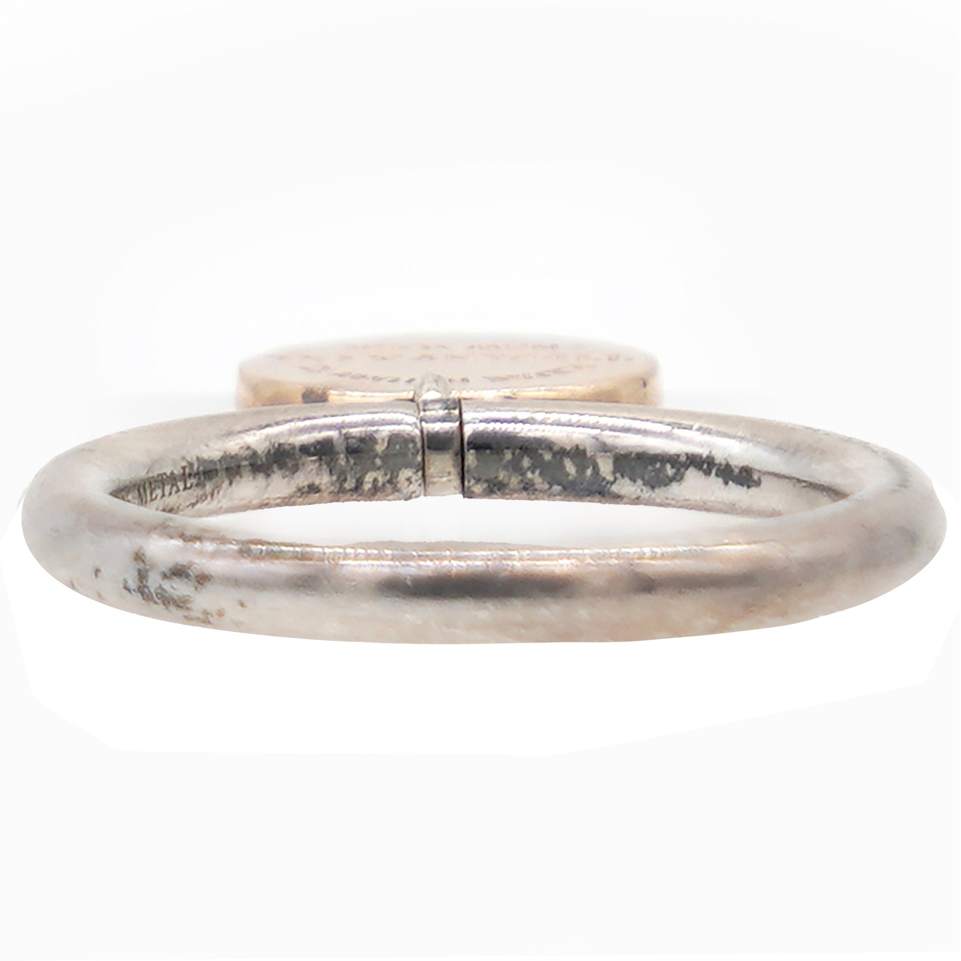 TIFFANY Sterling Silver Rubedo Return to Tiffany Round Charm Ring Size55