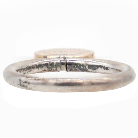 TIFFANY Sterling Silver Rubedo Return to Tiffany Round Charm Ring Size55