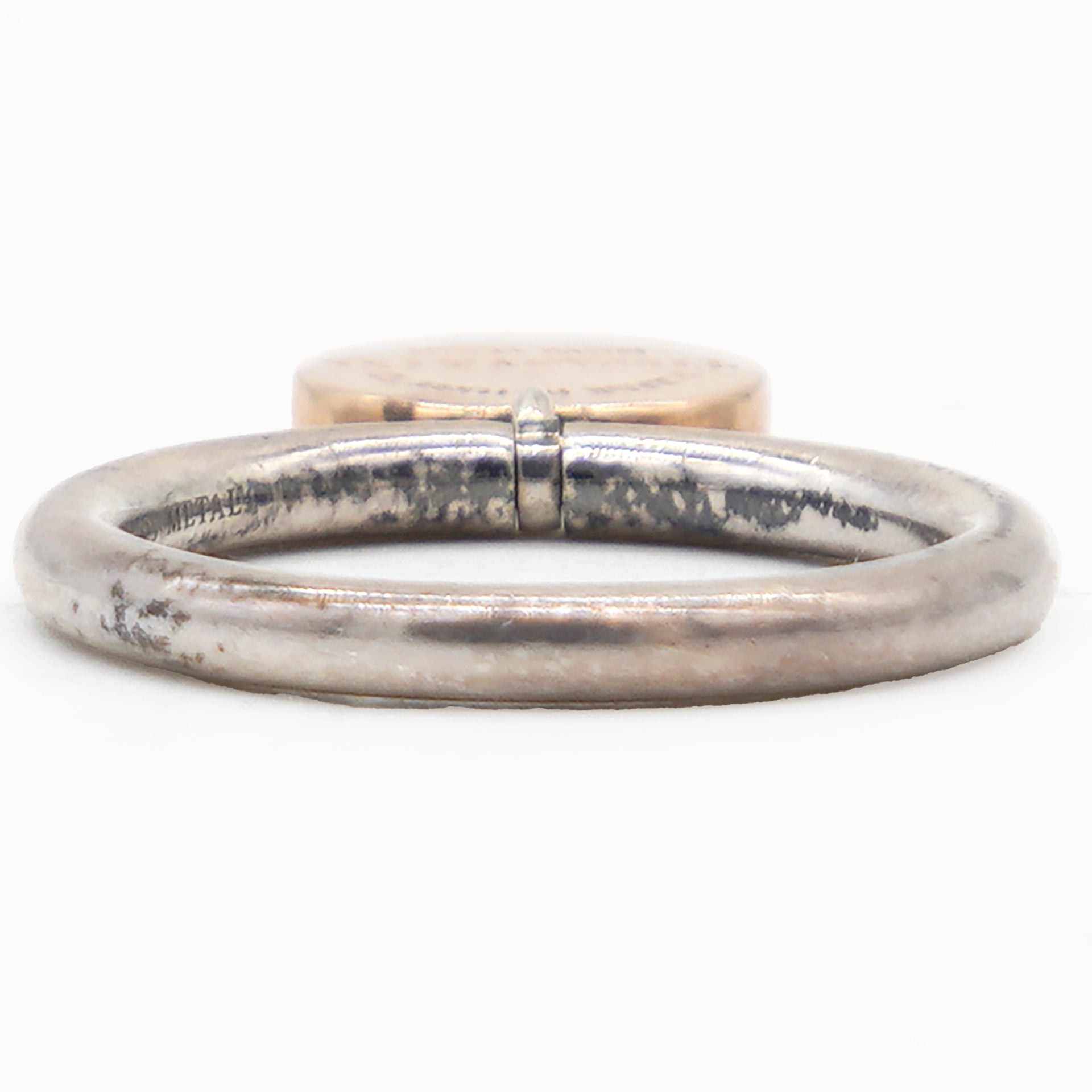 TIFFANY Sterling Silver Rubedo Return to Tiffany Round Charm Ring Size55