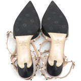 VALENTINO Nappa Rockstud Ankle Strap 65mm Pumps Black Poudre Size37 