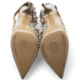 Valentino Blue/Dusty Pink Leather Rockstud Ankle Strap Pumps Size 37.5 