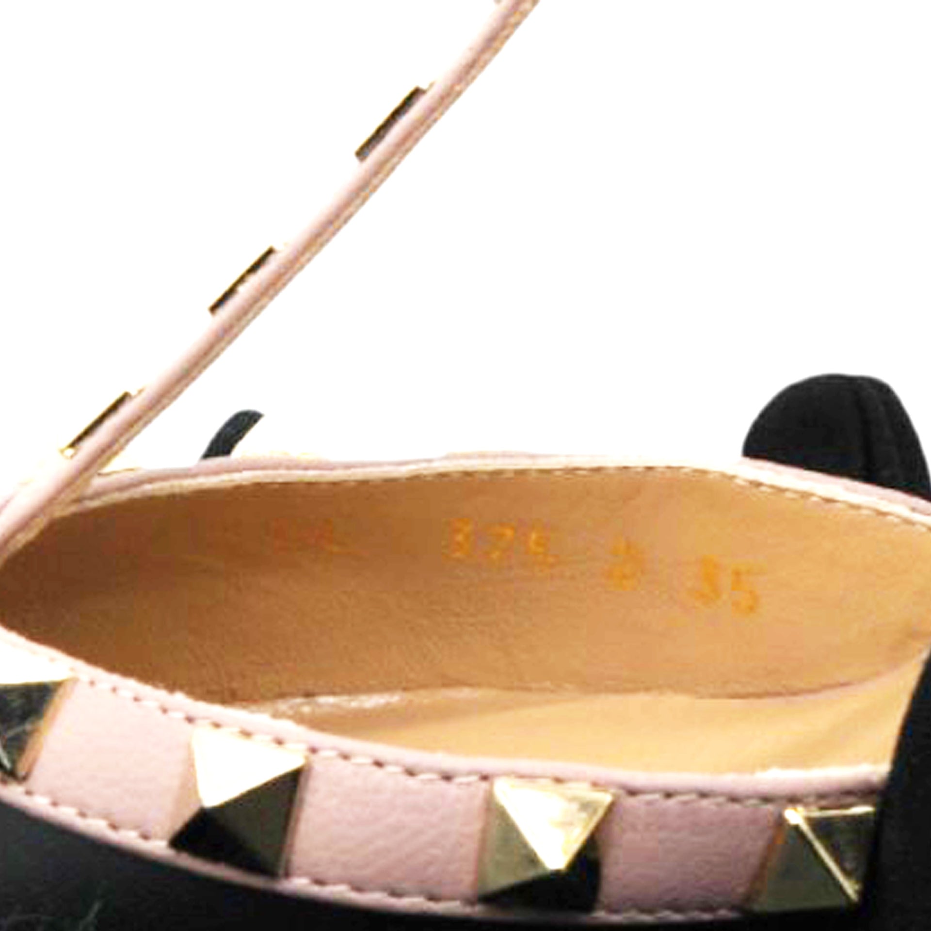 Valentino Garavani  Nappa Rockstud Ankle Strap 65mm Pumps Black Poudre Size35.5 