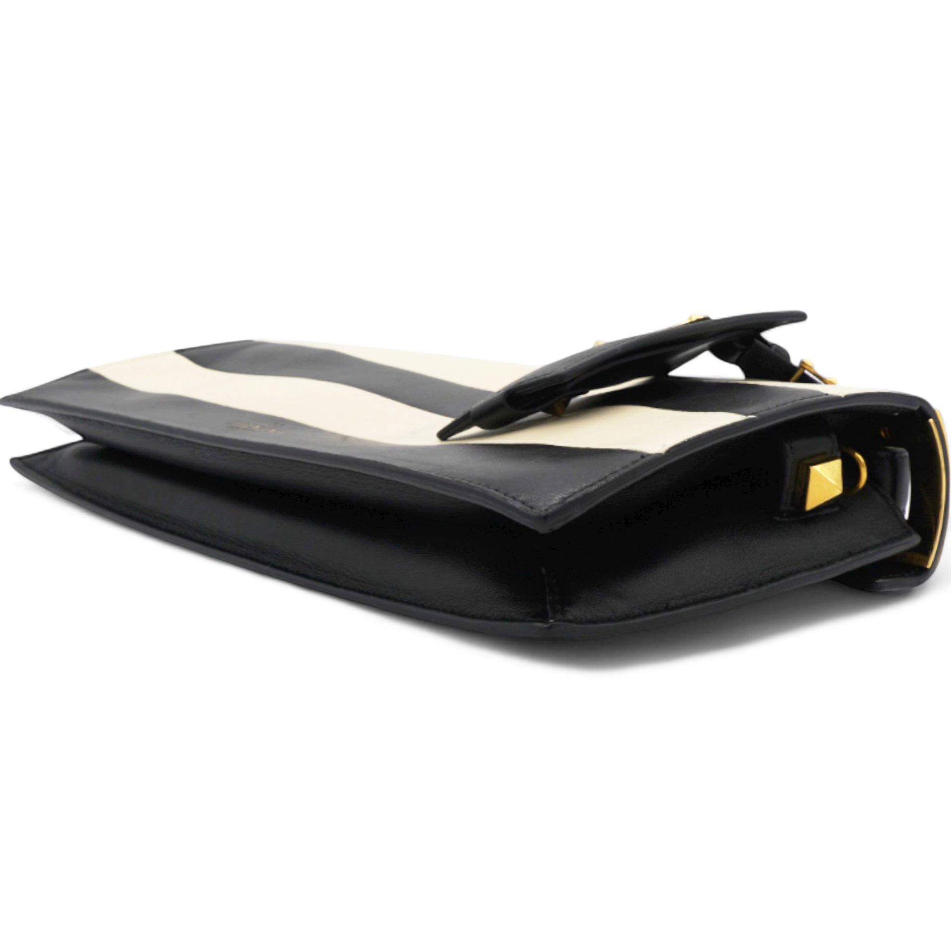 Valentino Leather Two-Tone Black And Beige Bag 