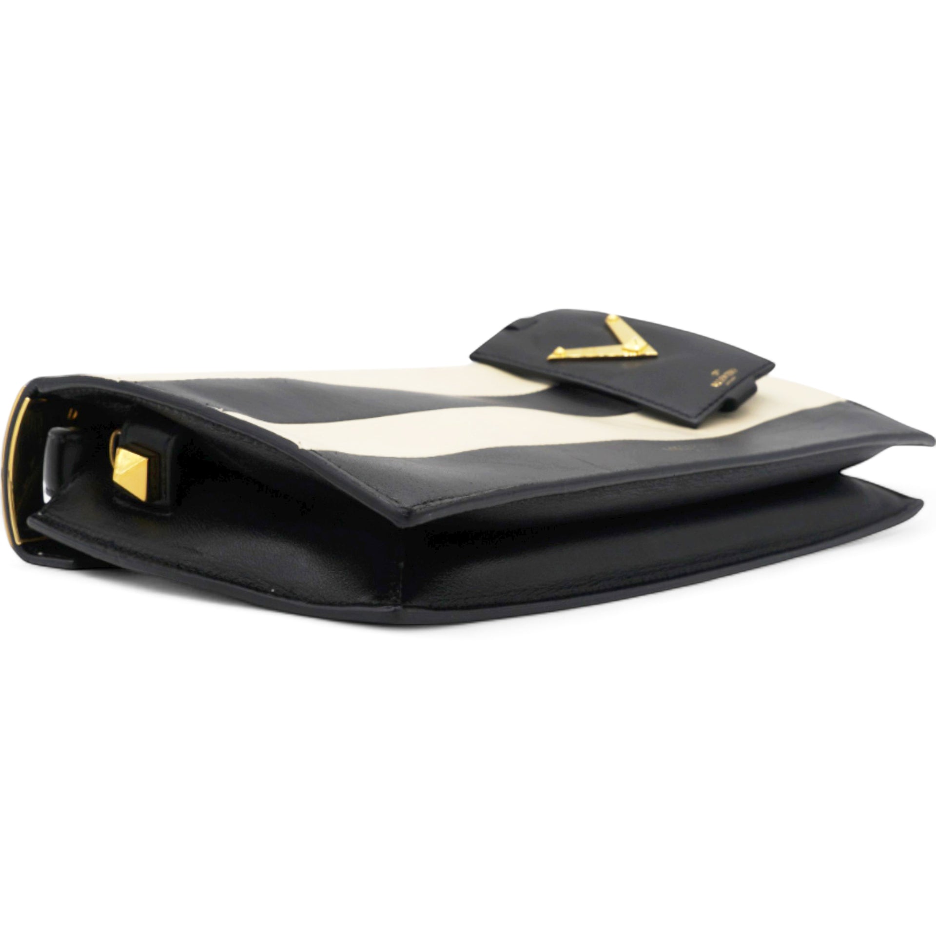 Valentino Leather Two-Tone Black And Beige Bag 