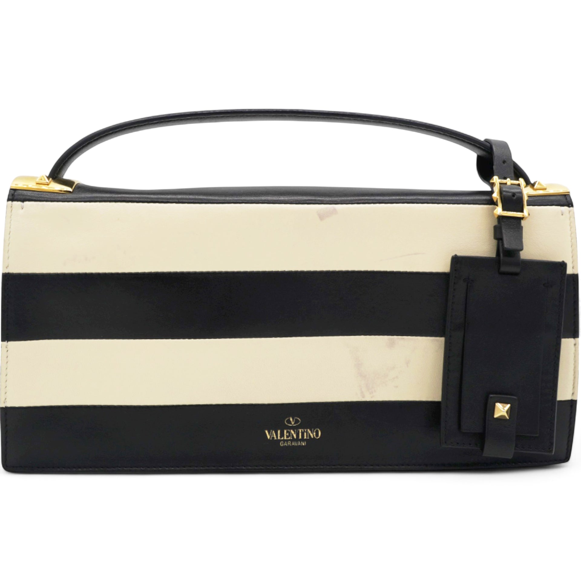 Valentino Leather Two-Tone Black And Beige Bag 