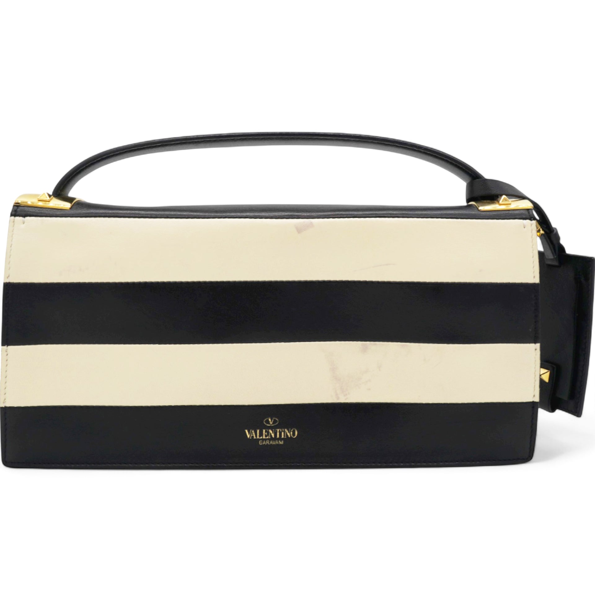 Valentino Leather Two-Tone Black And Beige Bag 