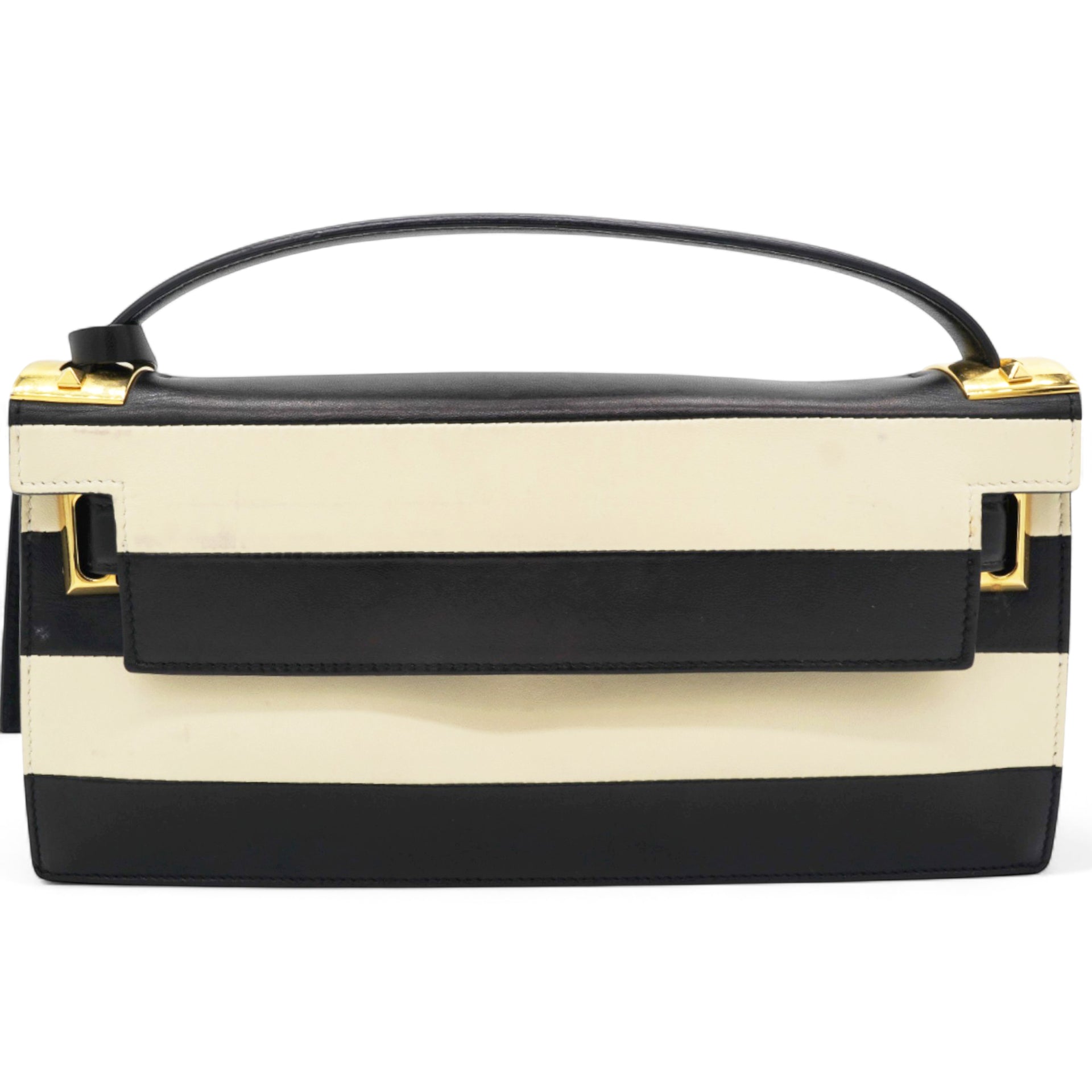 Valentino Leather Two-Tone Black And Beige Bag 