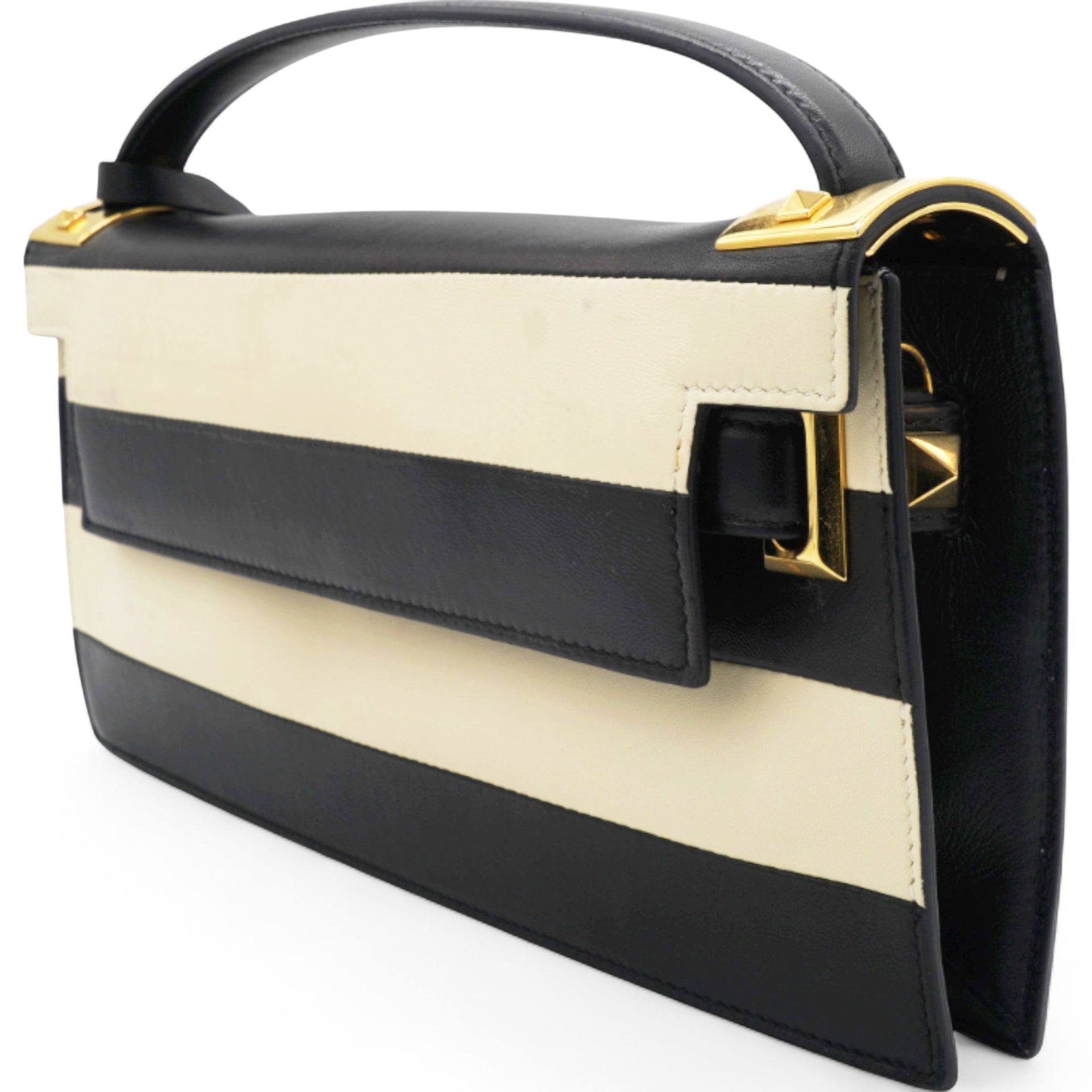 Valentino Leather Two-Tone Black And Beige Bag 
