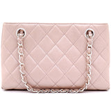 Pearlecent Pink Quilted Vintage Small Tote Bag