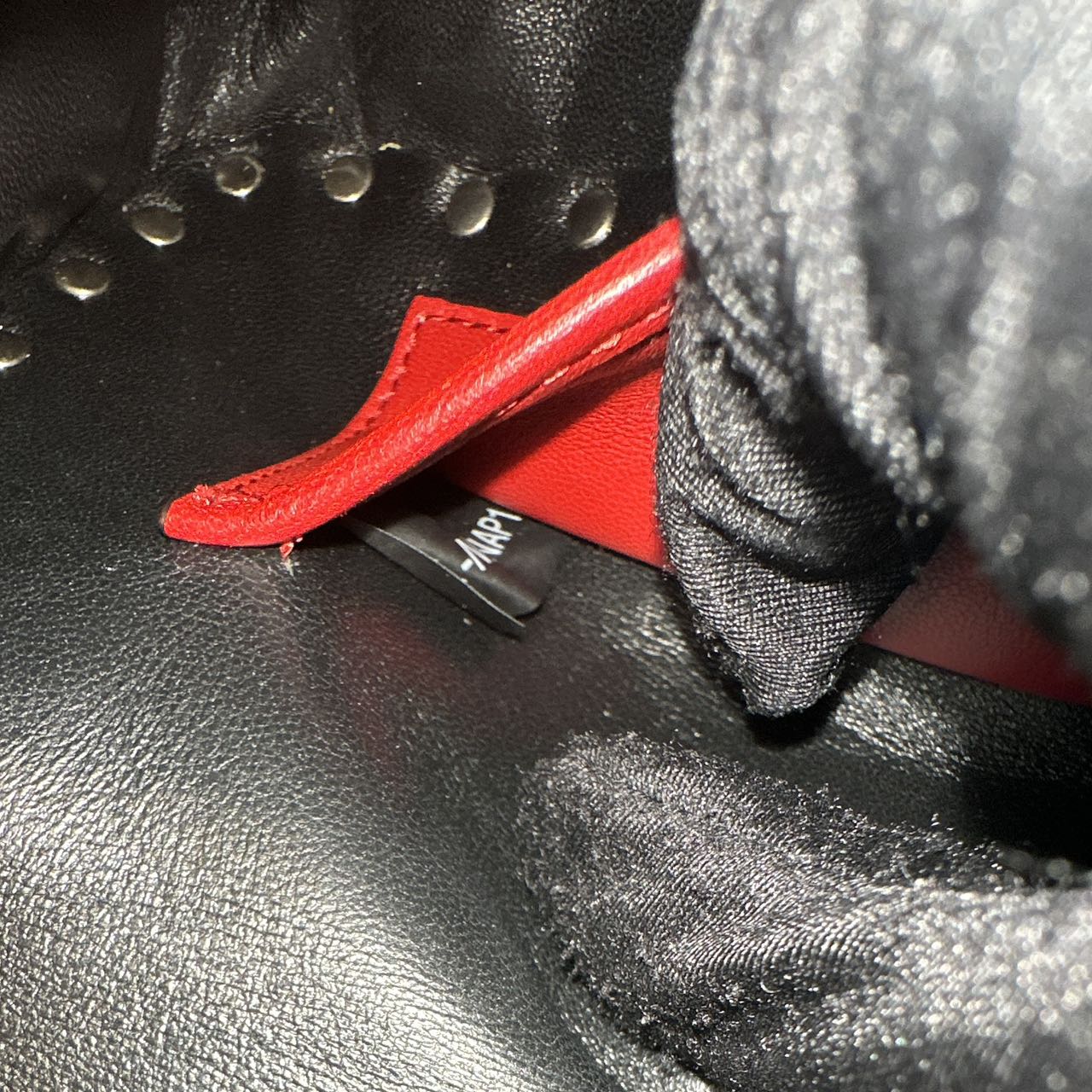 Spike Shoulder Bag Black Lambskin Leather