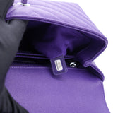 Purple Chevron Caviar Leather Mini Coco Top Handle Bag