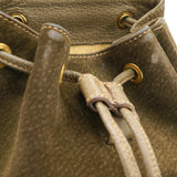 Vintage Khaki Suede Bamboo Backpack