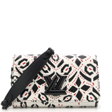 Graphic Print Leather Twist Wallet on Chain