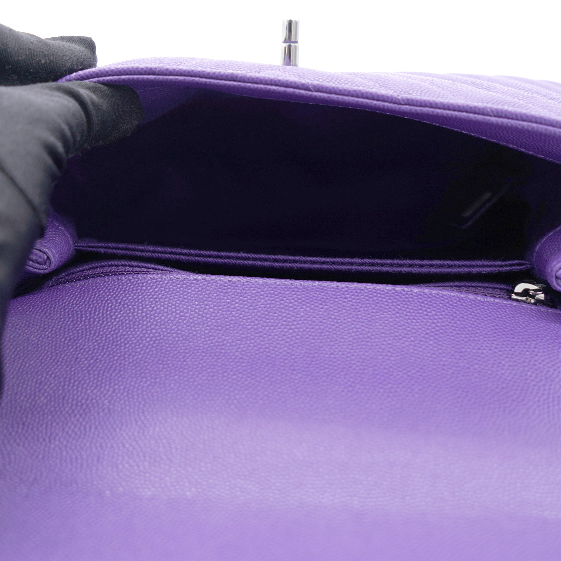 Chanel Purple Chevron Caviar Leather Mini Coco Top Handle Bag – STYLISHTOP