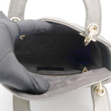 Metallic Cannage Leather Mini Lady Dior Tote