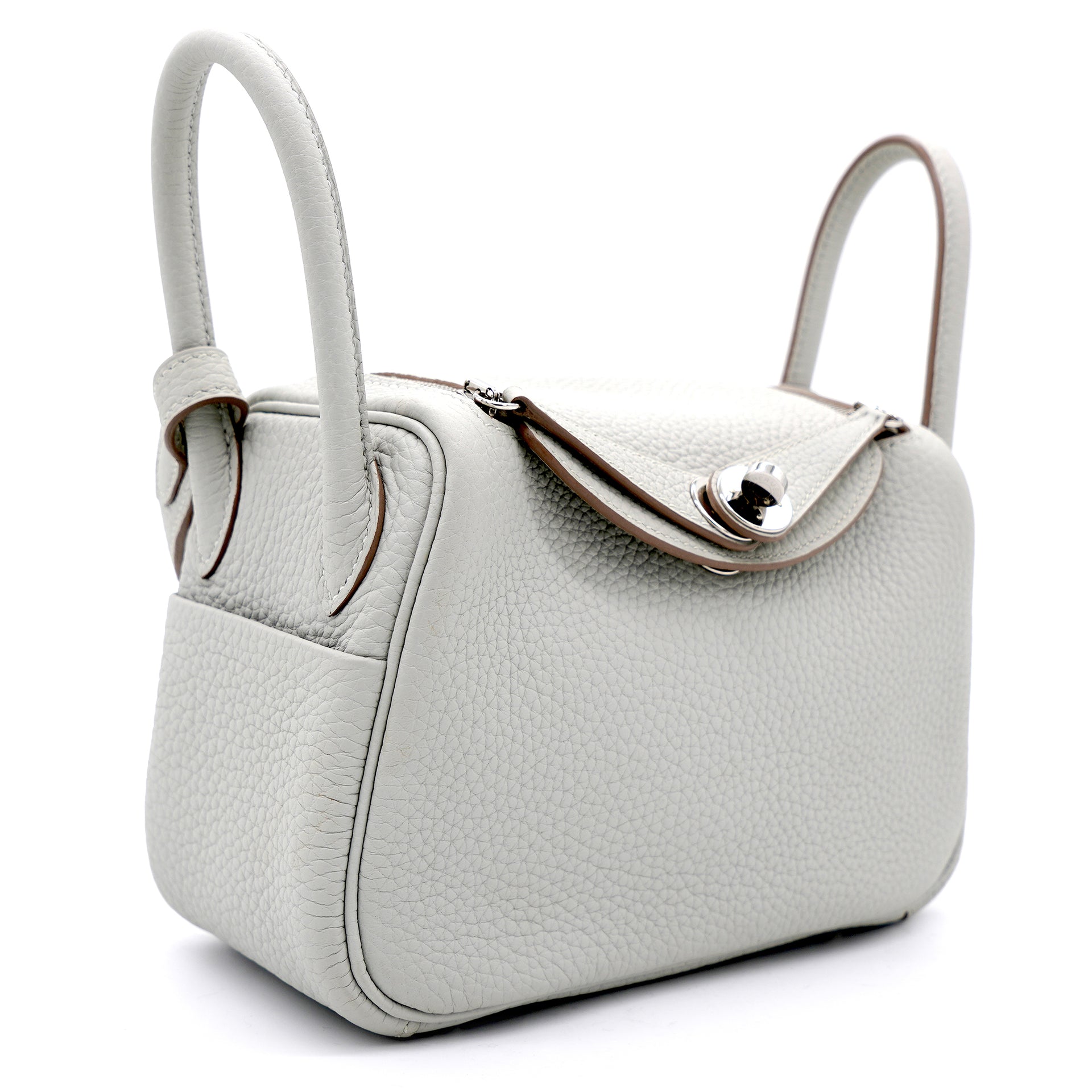 Taurillon Clemence Mini Lindy 20 Gris Pearle
