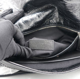 Black Aged Leather Medium Niki Shoulder Bag