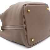 Clemance Leather Picotin Lock 22 Bag Etoupe
