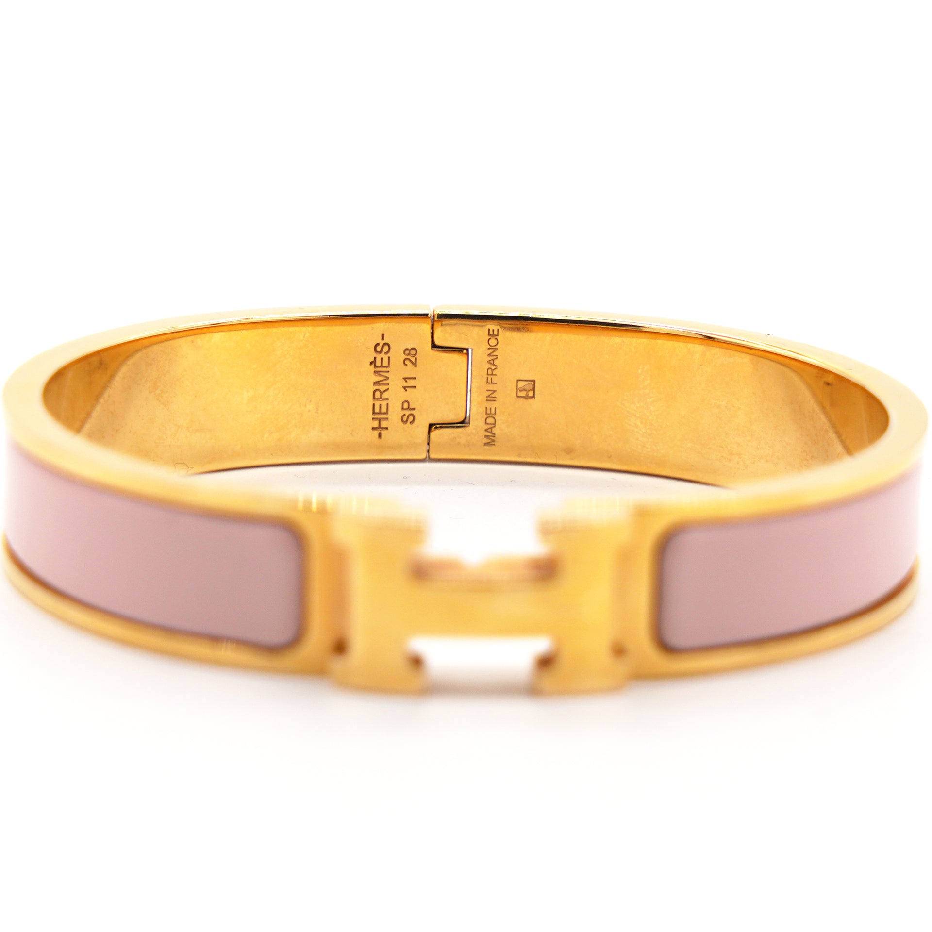 Guaranteed Authentic HERMÈS Caléche Narrow Enamel Bracelet Gold Plated –  vetoben.com