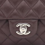 Burgundy Quilted Caviar Leather Classic Double Flap Bag