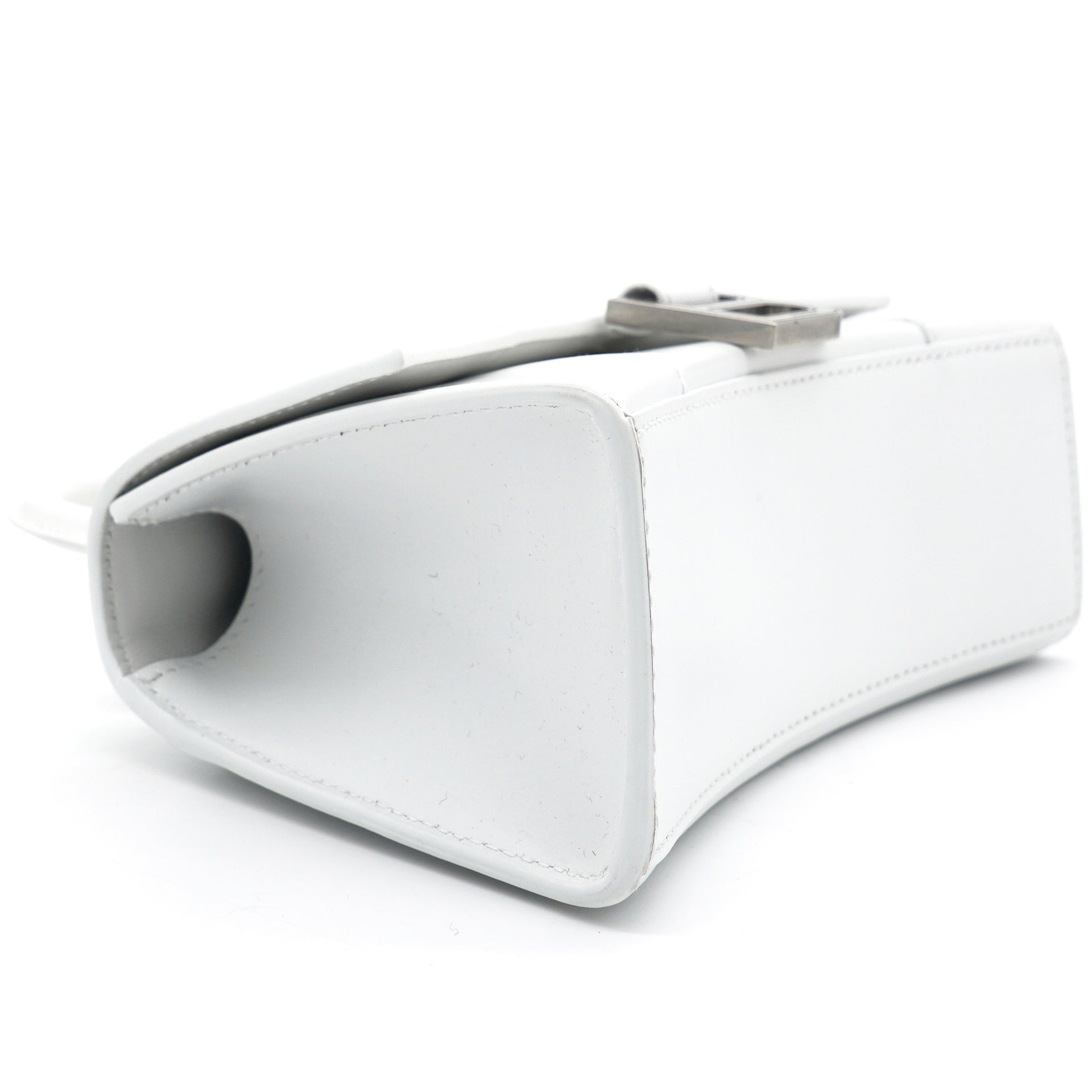 Shiny Box Small Hourglass Top Handle Bag Graffiti White