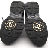 Black Suede Calfskin Fabric CC Sneakers 35.5