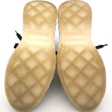 White Suede Calfskin Mixed Fibers CC Sneakers 36.5