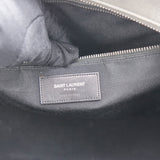 Grey Chevron Leather Classic Monogram Shopping Tote