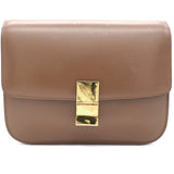 Caramel Leather Medium Classic Box Shoulder Bag