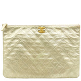 Metallic Quilted Large Zip Pouch