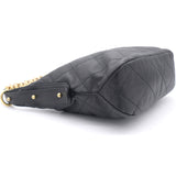 Lambskin Quilted Small Hobo Black