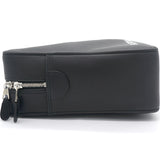 Black Calfskin Leather Small Triangle Duffel Bag