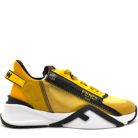 Zip “Flow” Yellow Mesh Suede Sneakers 37