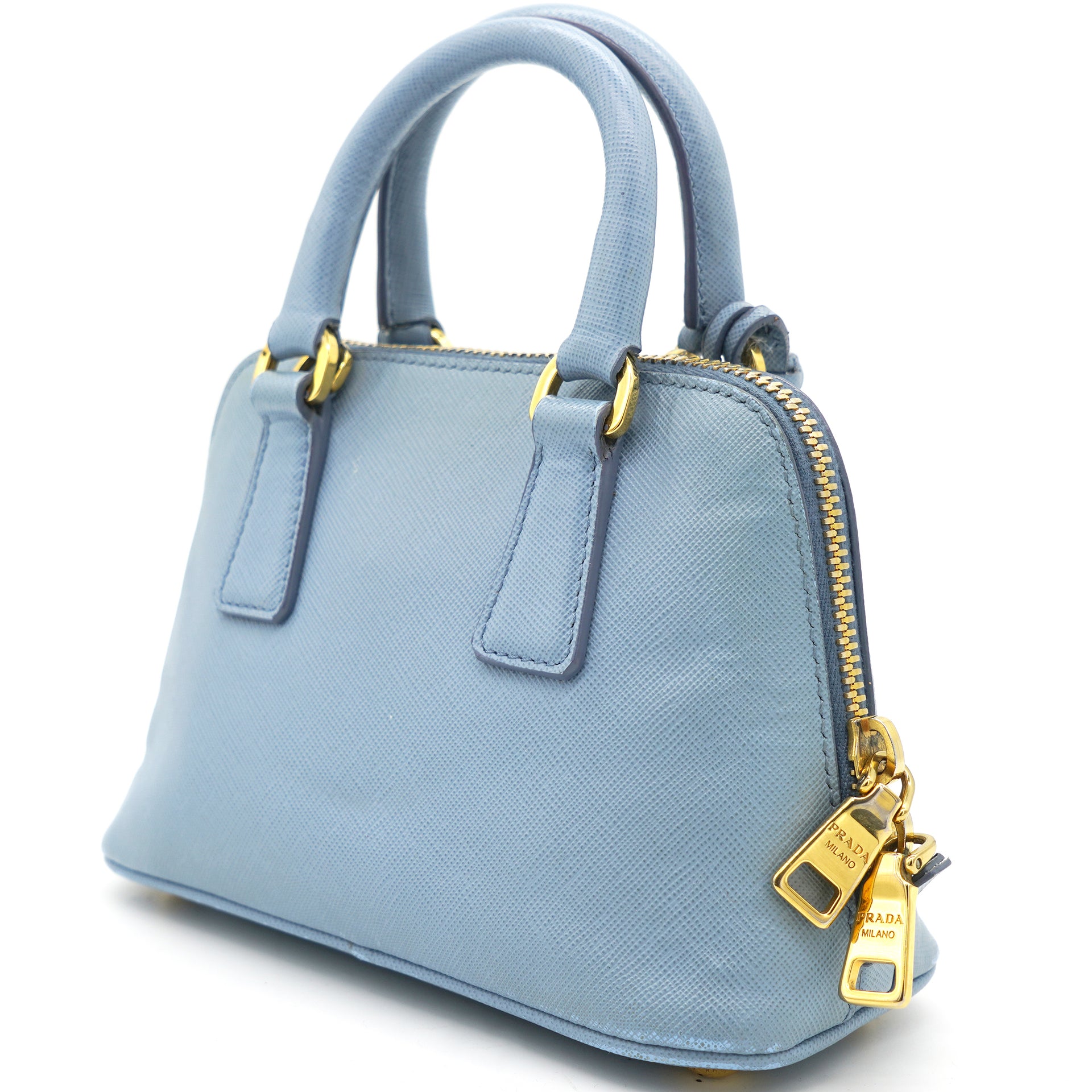 Promenade leather crossbody bag Prada Blue in Leather - 20643813
