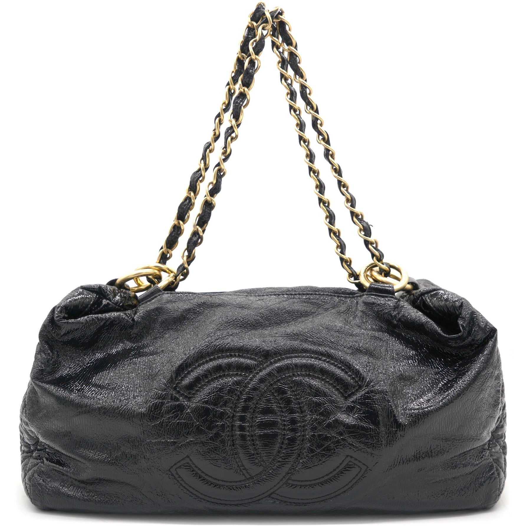 Chanel Patent Medium Rock and Chain Bowler Bag Black – STYLISHTOP