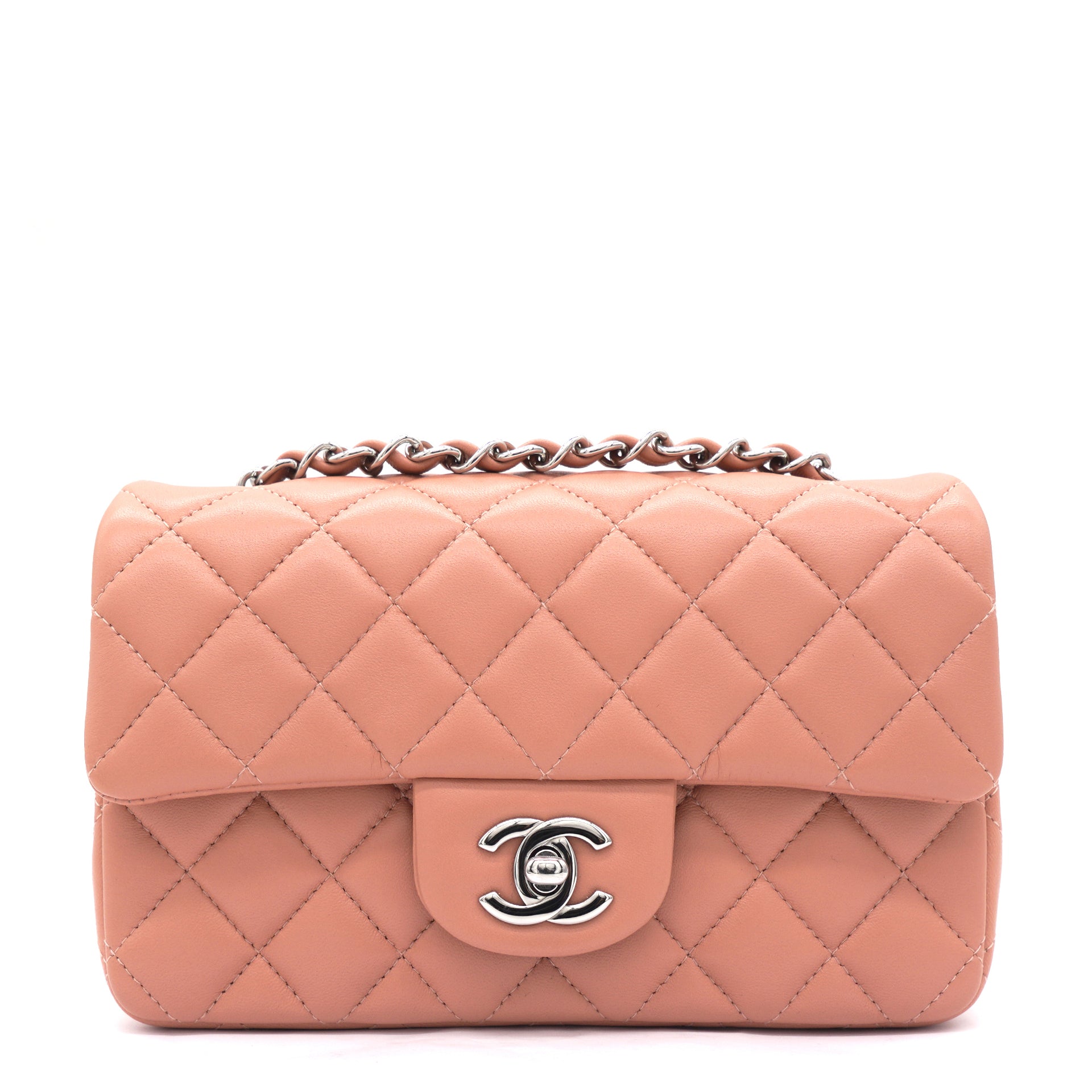 Chanel Lambskin Quilted Mini Rectangular Flap Dark Pink – STYLISHTOP