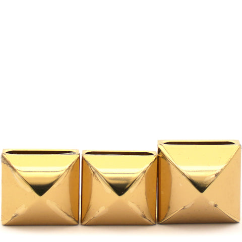 Pyramid Medor Gold Plated Set of 3 Studs Twilly Scarf Ring