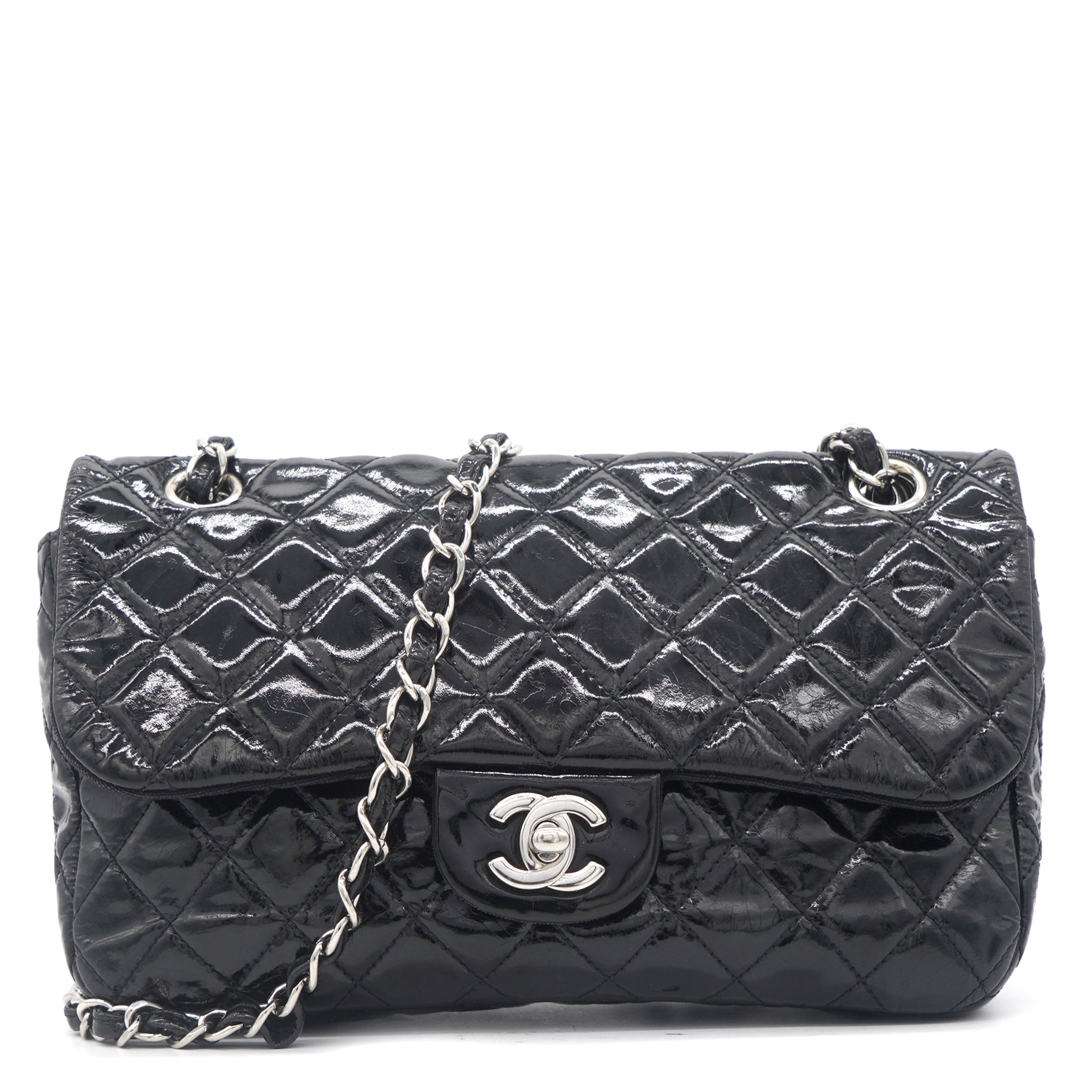 Chanel Black Single Flap Shoulder Patent Bag – STYLISHTOP