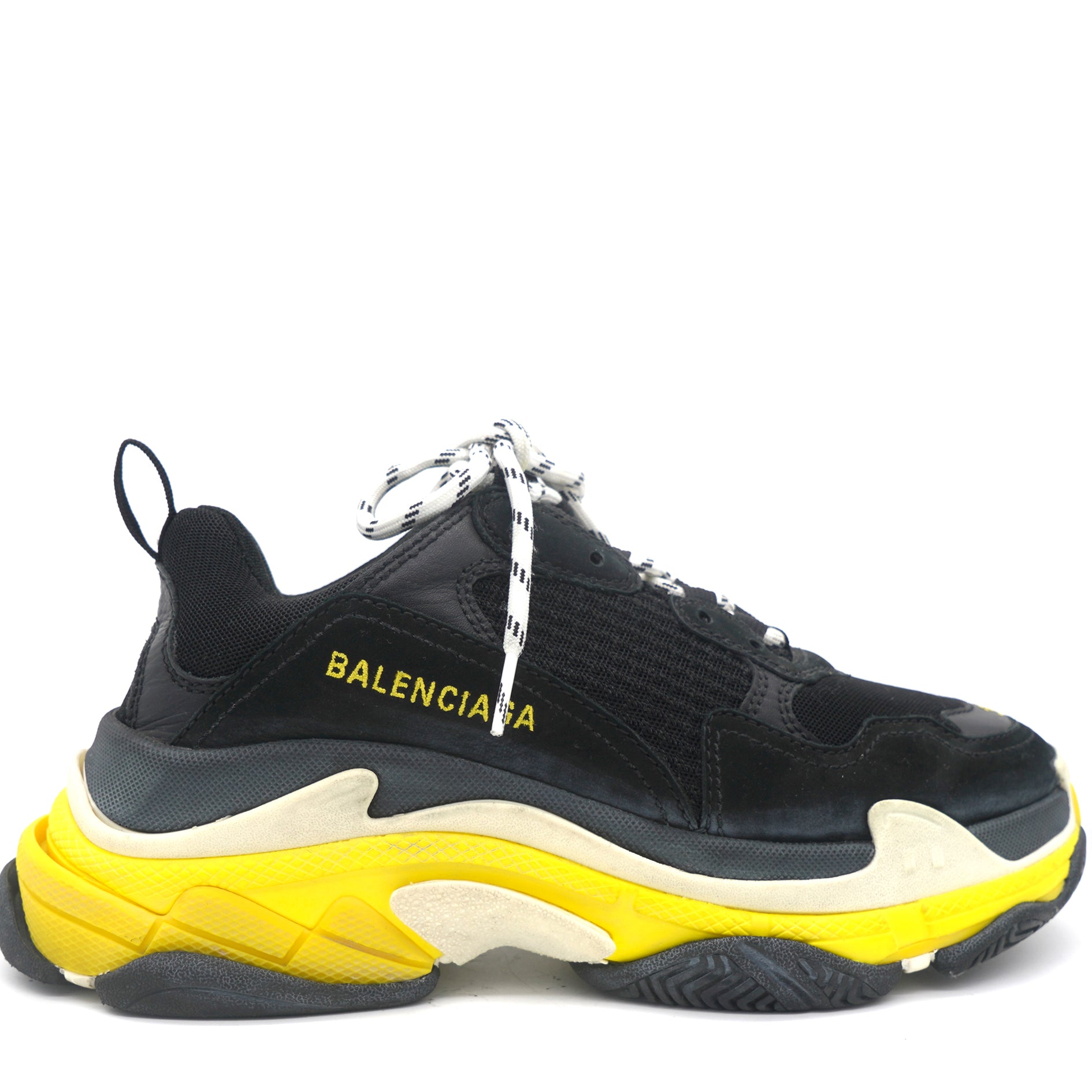 Triple S multi-panel sneakers Black and Yellow 38
