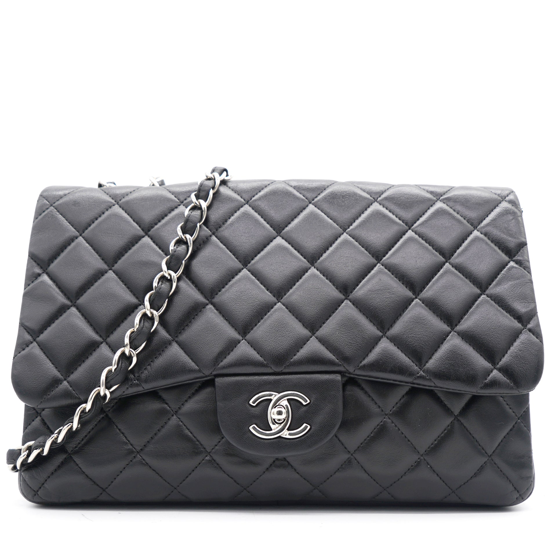 CHANEL Black Quilted Calfskin Leather Single Flap Bag - The Purse
