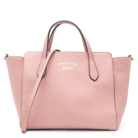 Pink Pebbled Leather Swing Tote