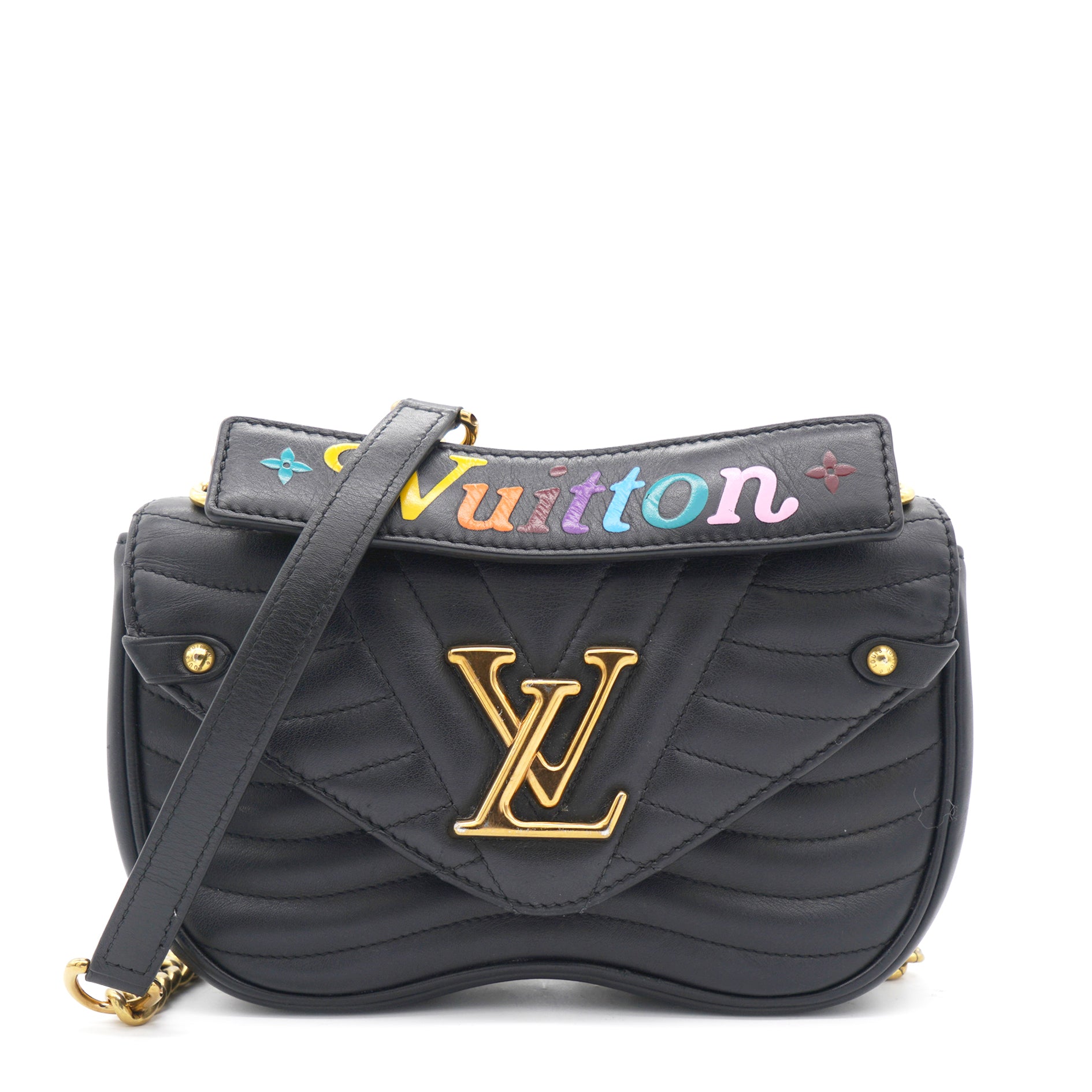 Louis Vuitton New Wave Chain Bag MM Black in Calfskin with Goldtone  US