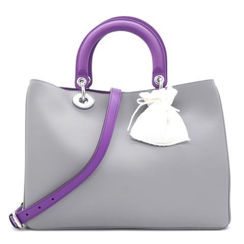 Diorissimo Leather Tote Large Grey