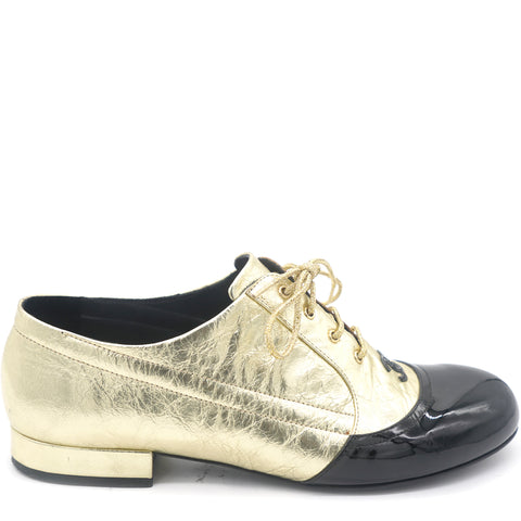 Leather Cap Toe Lace Up Oxfords Loafers 36