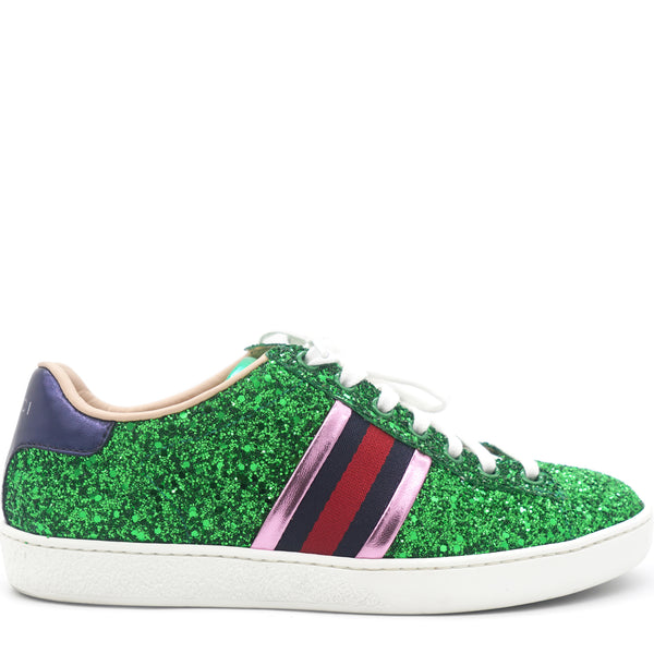 Gucci Green Glitter Ace Sneakers – STYLISHTOP