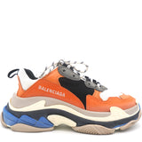 Triple S multi-panel sneakers Oragne and Blue 38