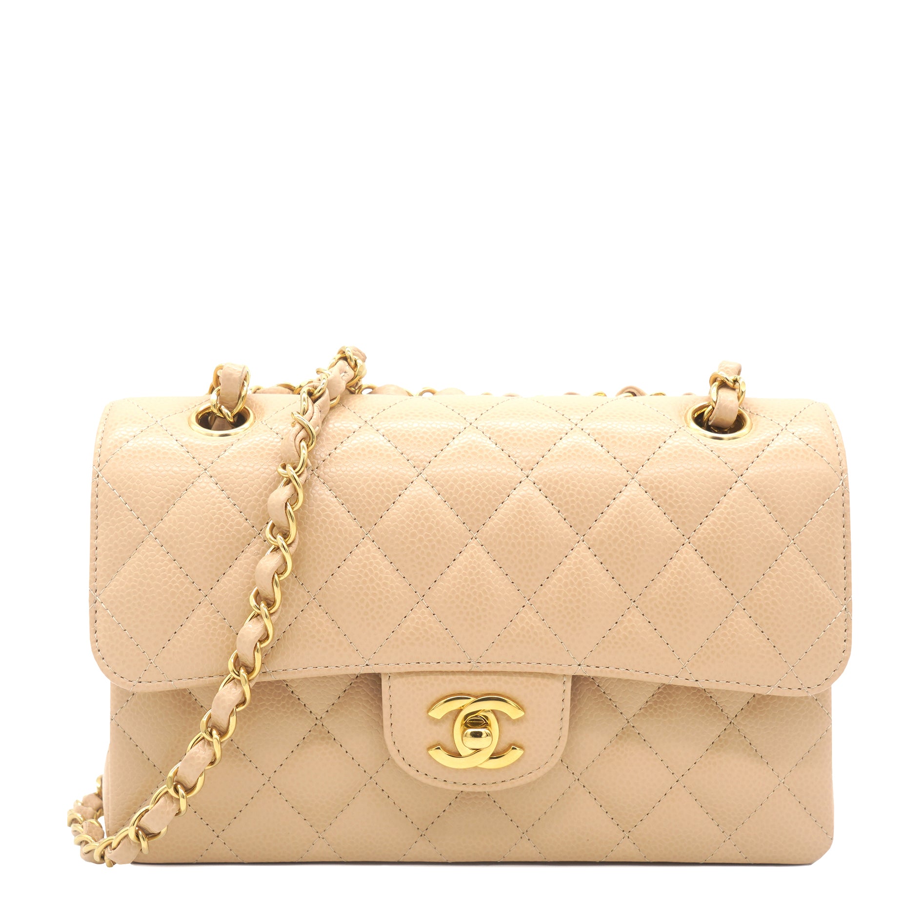 Chanel Caviar Quilted Small Classic Double Flap Beige – STYLISHTOP