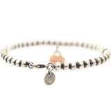 Return to Tiffany Heart Tag Bead Bracelet Silver with rose gold pendant